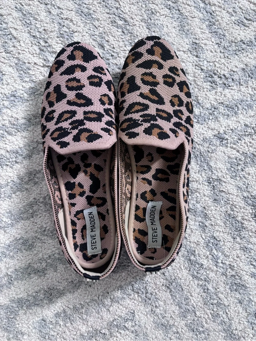 Steve Madden Leopard Knit Slip-On Flats